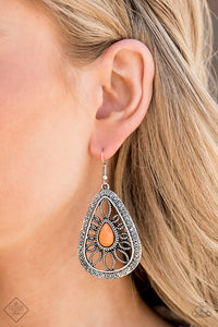 Floral Frill Orange Earring