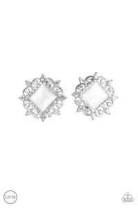 Get Rich Quick Clip-On White Earring