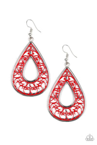 Drop Anchor Red Earring