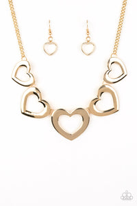 Hearty Hearts Gold Necklace