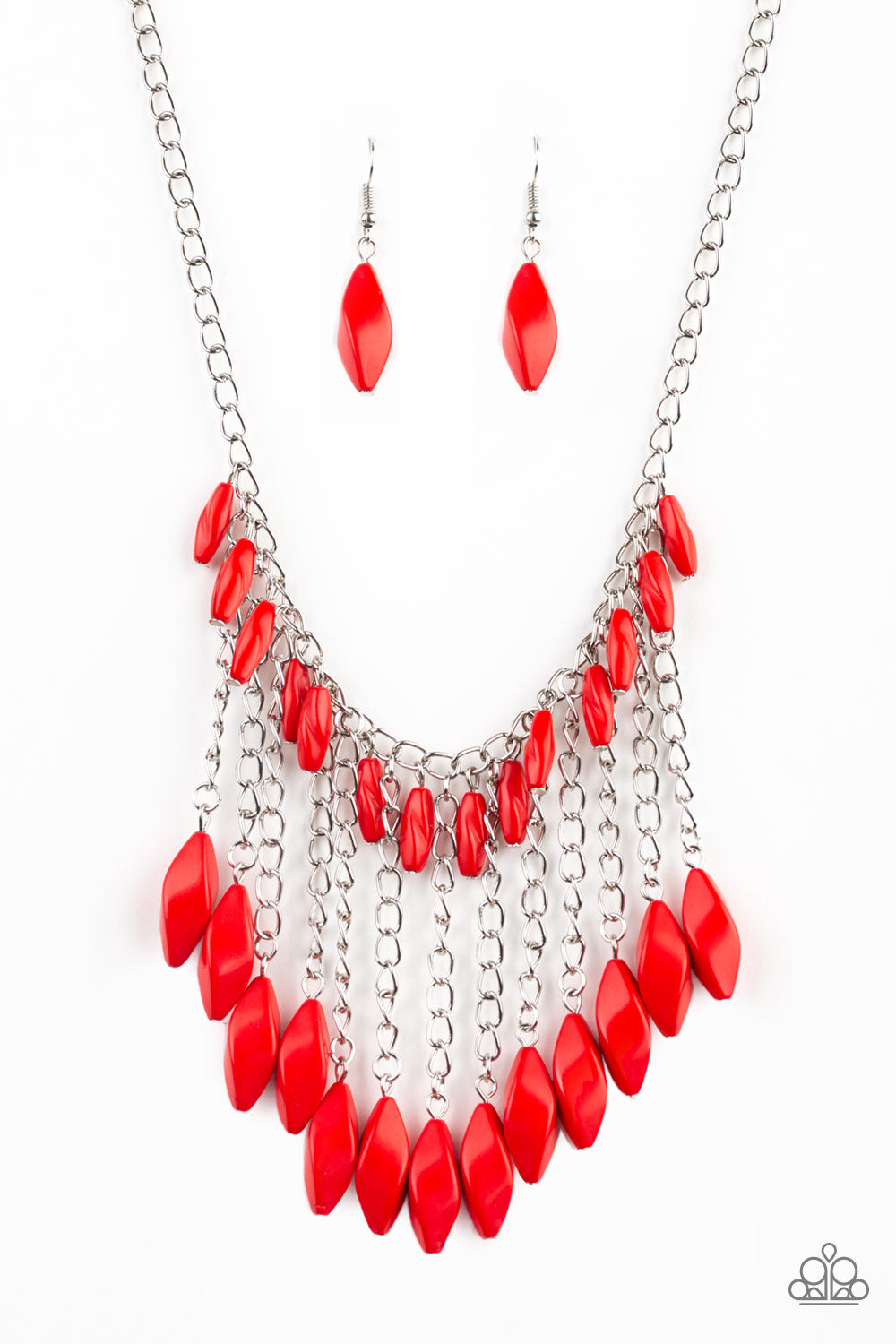 Venturous Vibes Necklace (Green, Red, Silver)