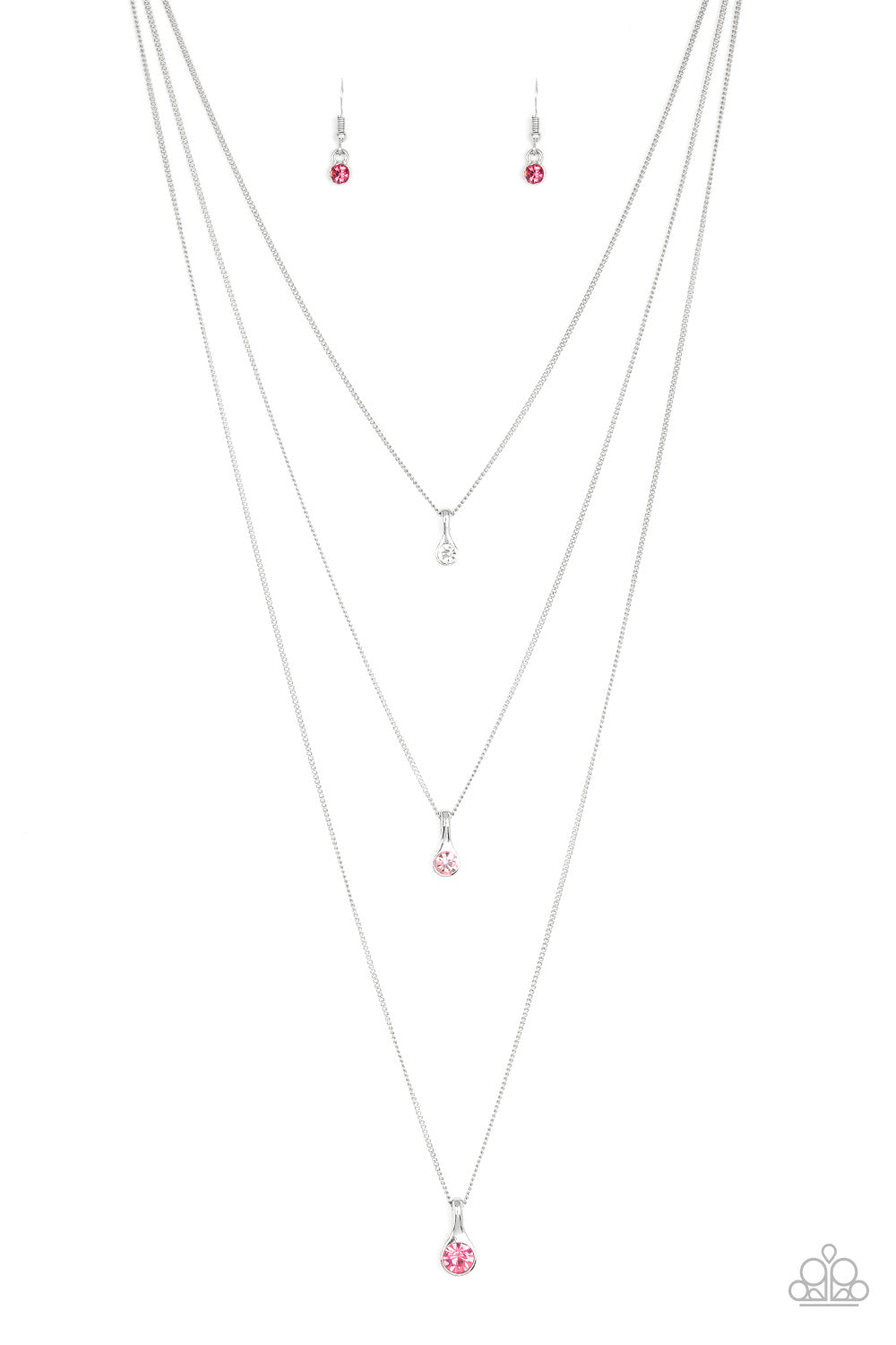 Crystal Chic Necklace (White, Pink)