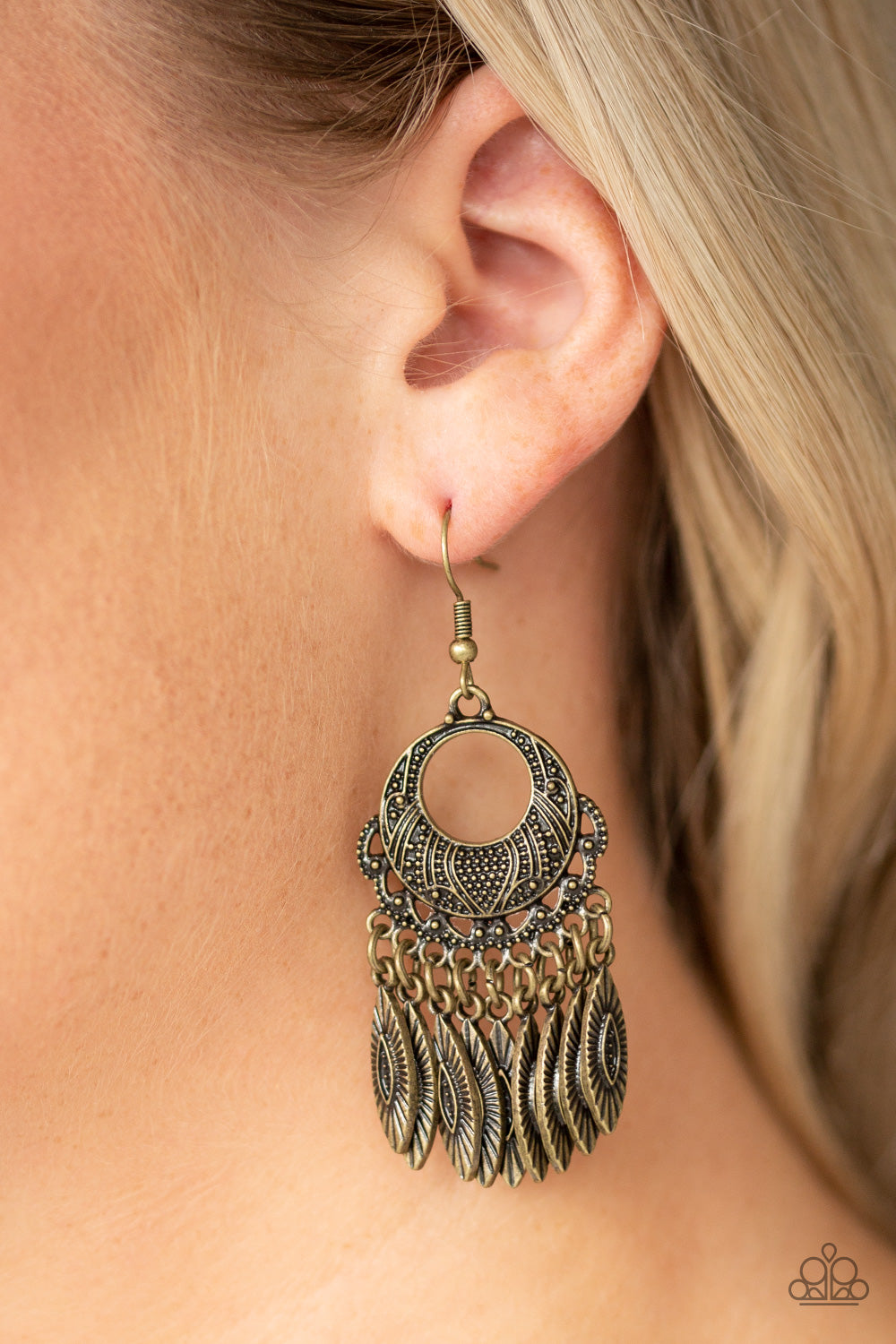 Country Chimes Brass Earring