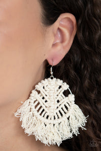 All About MACRAME White Earring