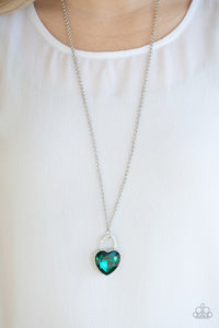 Locked in Love Green Necklace