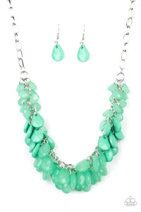 Colorfully Clustered Green Necklace