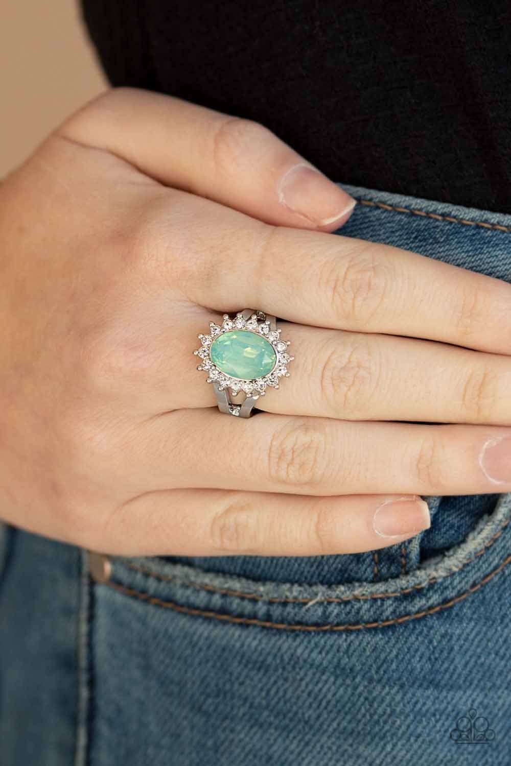 Iridescently Illuminated Green Ring