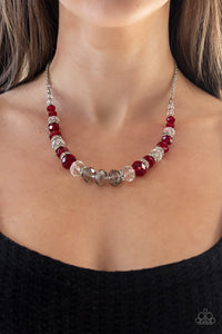 Distracted by Dazzle Red Necklace