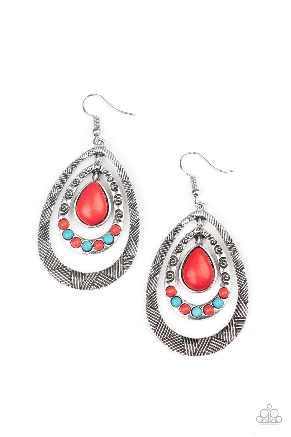 Terra Teardrops Red Earring
