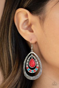 Terra Teardrops Red Earring