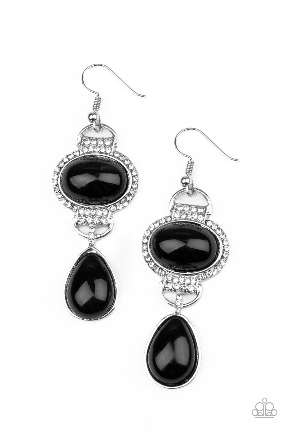 Icy Shimmer Black Earring