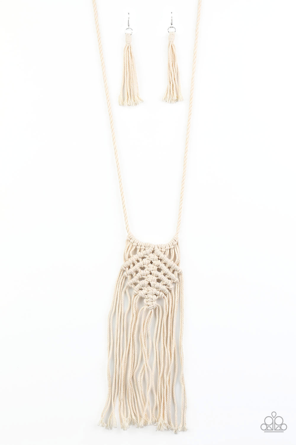 Macrame Mantra White Necklace