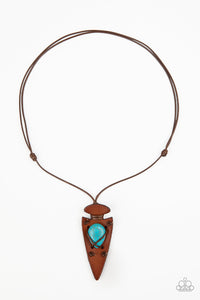 Hold Your ARROWHEAD Up High Blue Necklace