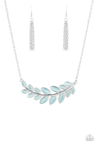 Frosted Foliage Blue Necklace