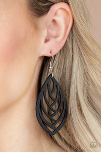 Out of the Woodwork Black Earring