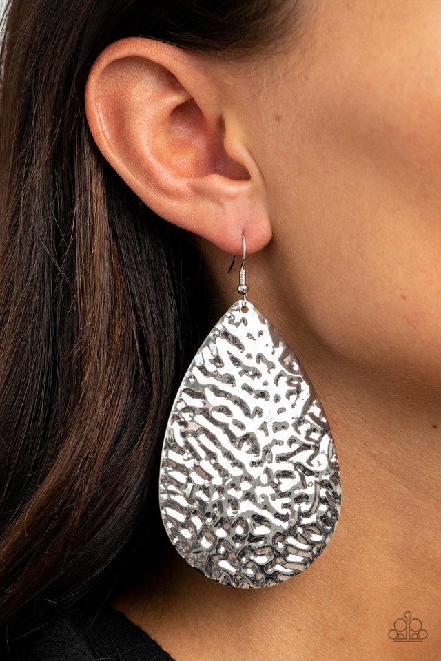 Metallic Mirrors Silver Earring