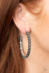 Rhinestone Studded Sass Silver Earring
