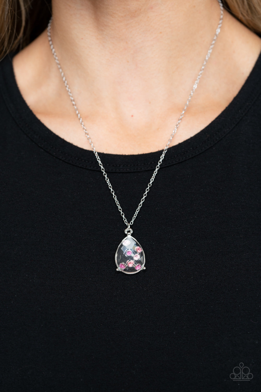 Stormy Shimmer Pink Necklace