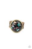 Marble Mosaic Ring (Red, Brass)
