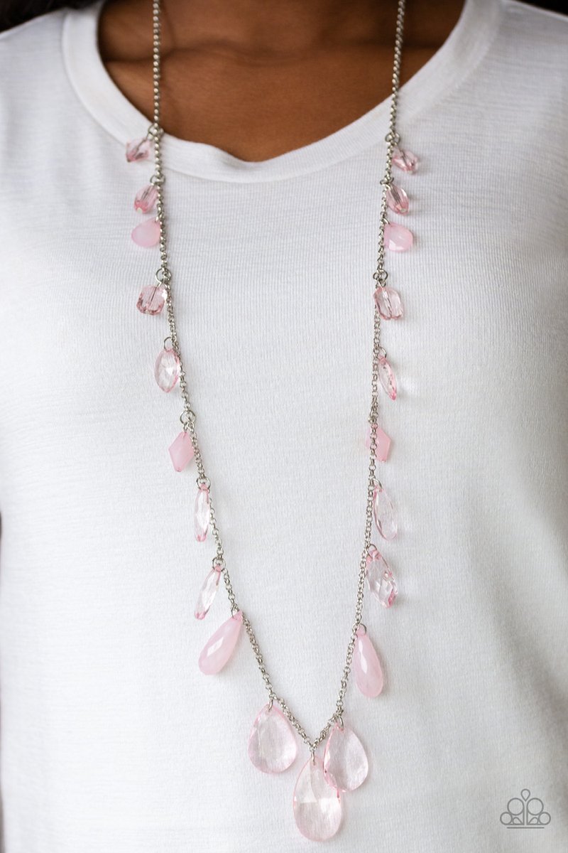 Glow and Steady Wins The Race Pink Necklace