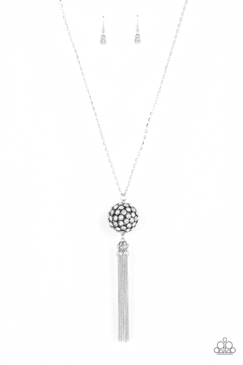 Rhinestone Revolution Necklace (White, Black)