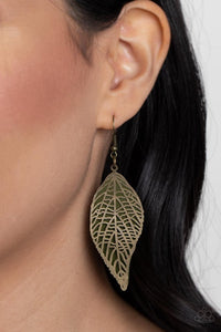 Leafy Luxury Earring (Green,Brass)