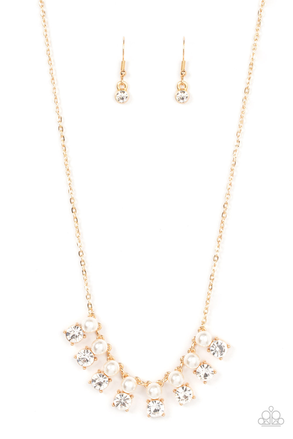 Dashingly Duchess Necklace (Gold, White)