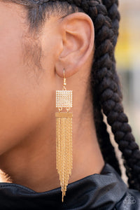 Dramatically Deco Earring (Gold, Black)
