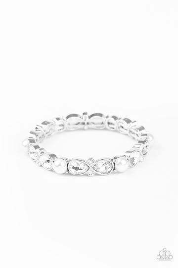 Frosted Finery White Bracelet