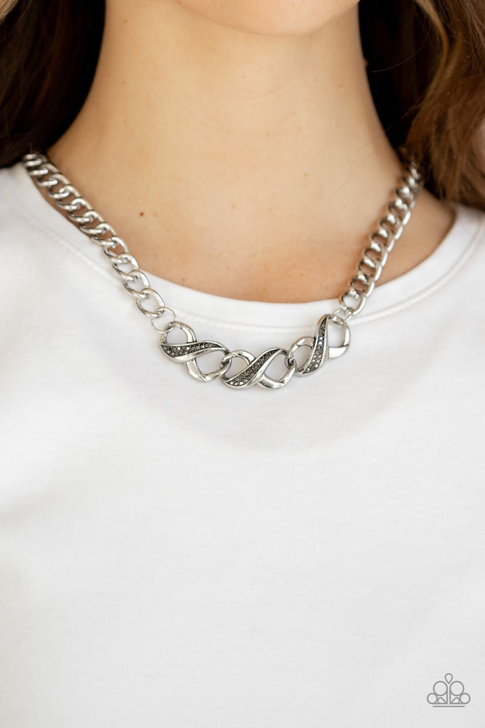 Infinite Impact Silver Necklace