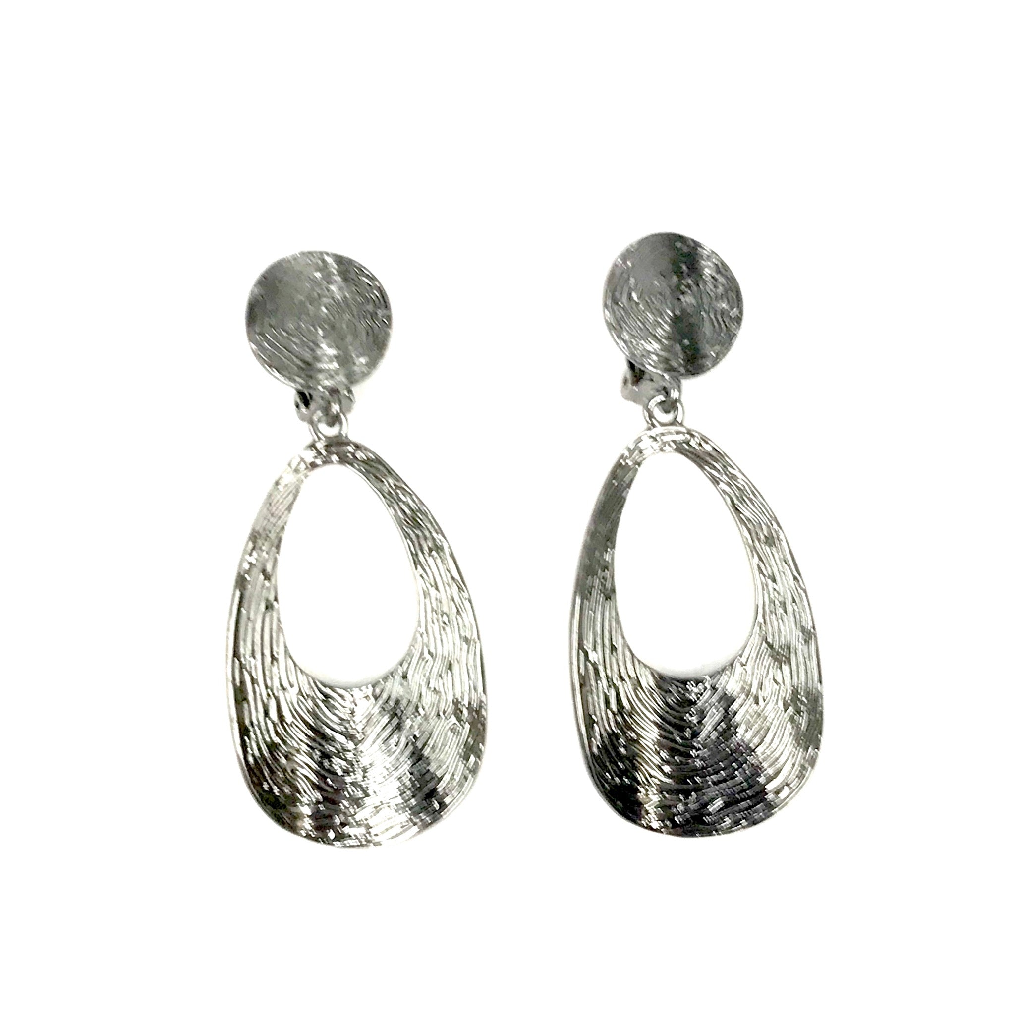 Printed Perfection Clip-On Black Earring
