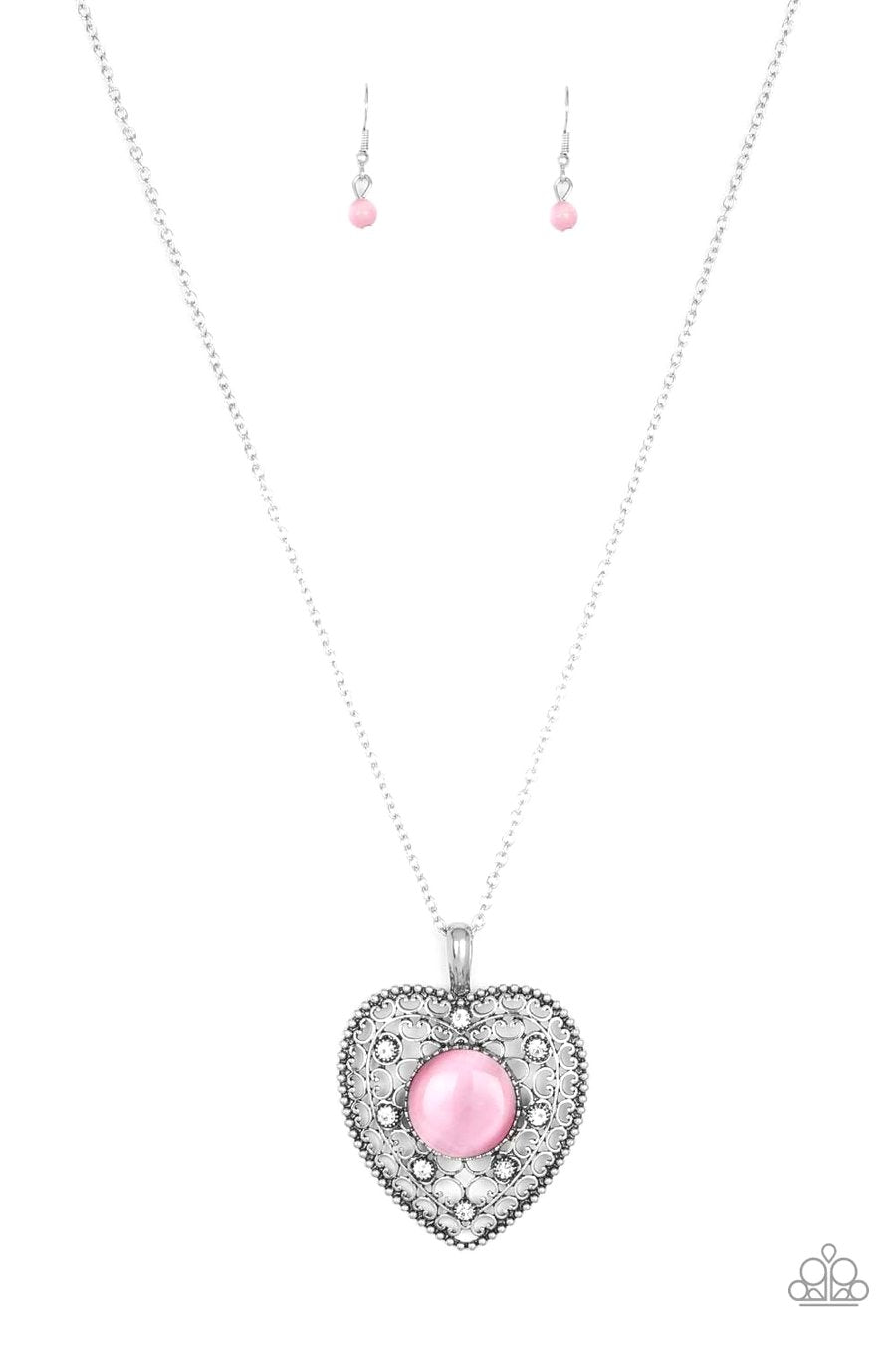 One Heart Pink Necklace