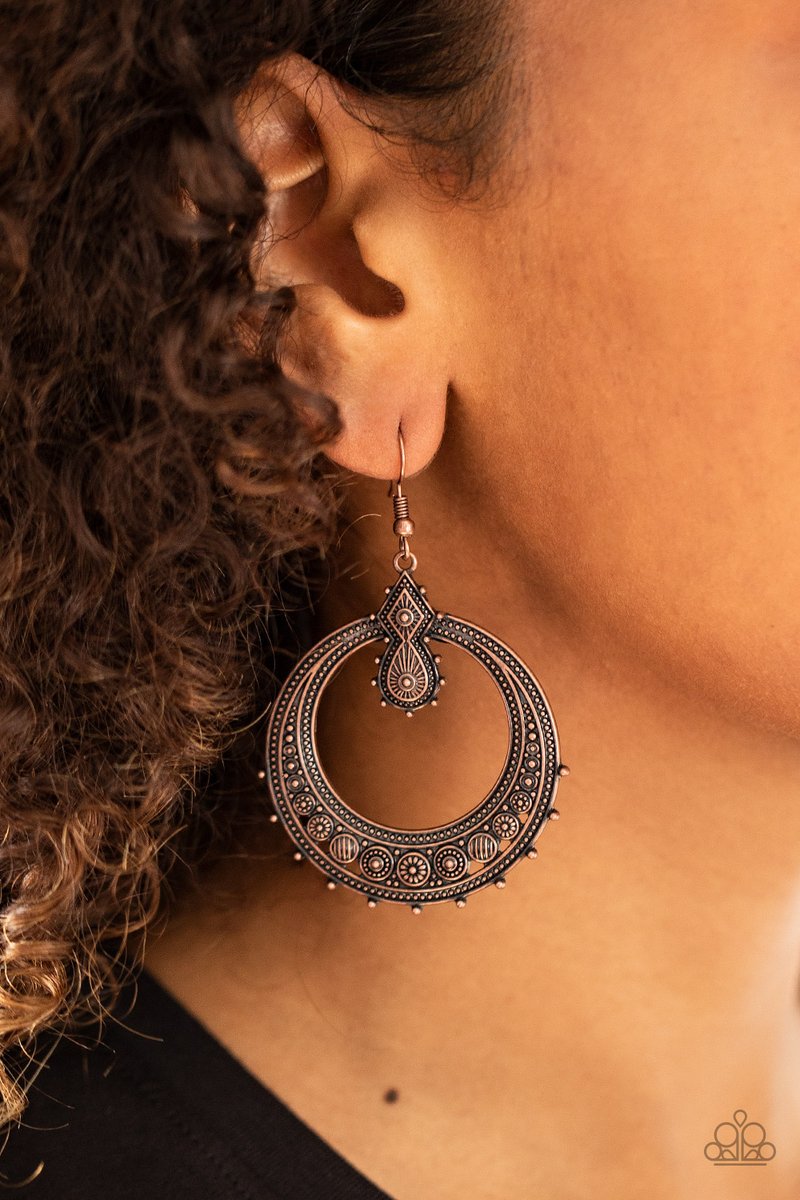 Solar Orbit Copper Earring