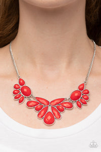 A Passing FAN-cy Necklace (Red, Pink)