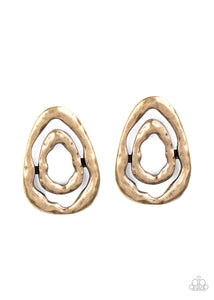 Ancient Ruins Brass Earring