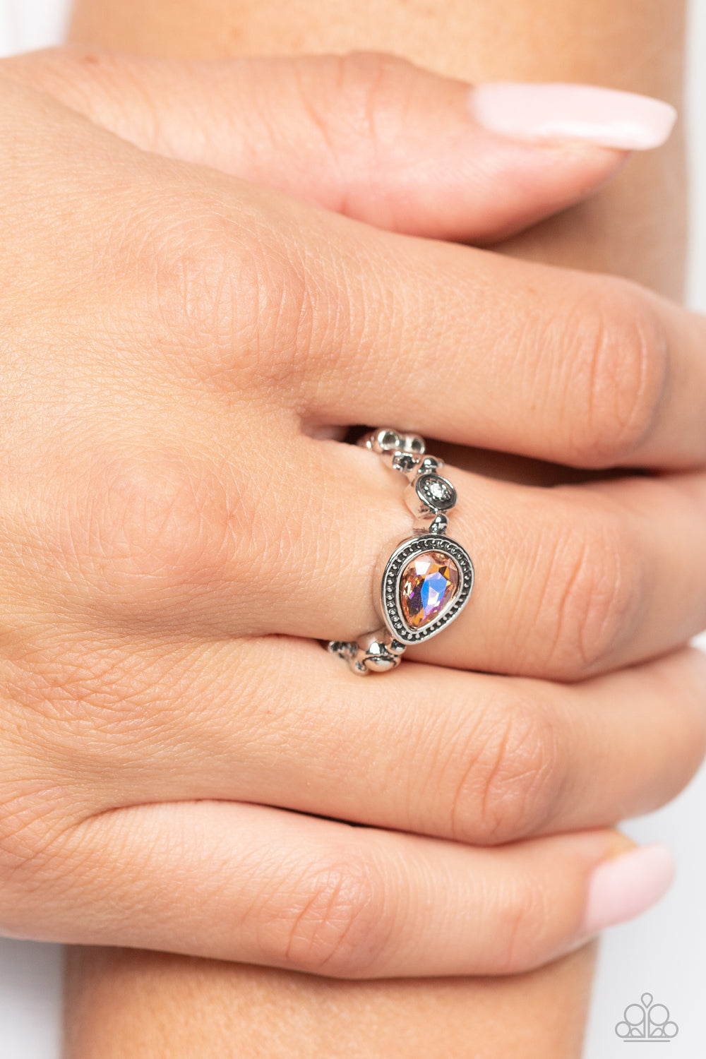 Artistic Artifact Ring (Silver, Orange)