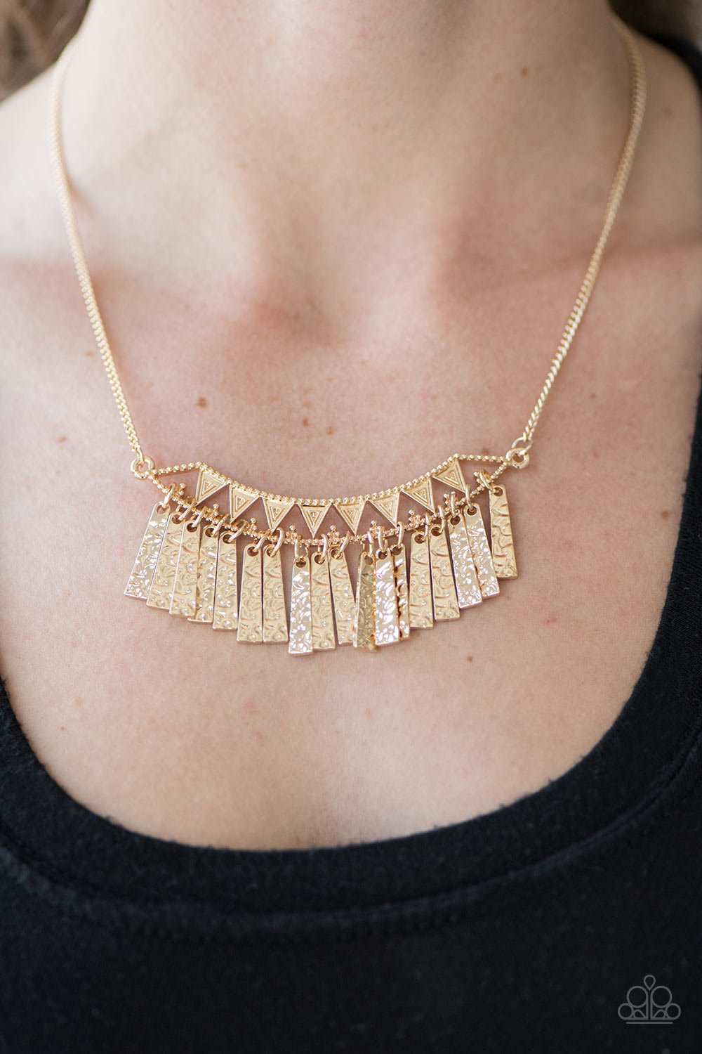 Terrifically Triassic Gold Necklace