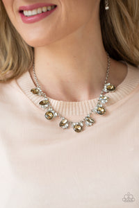 BLING to Attention Necklace (Brown, White)