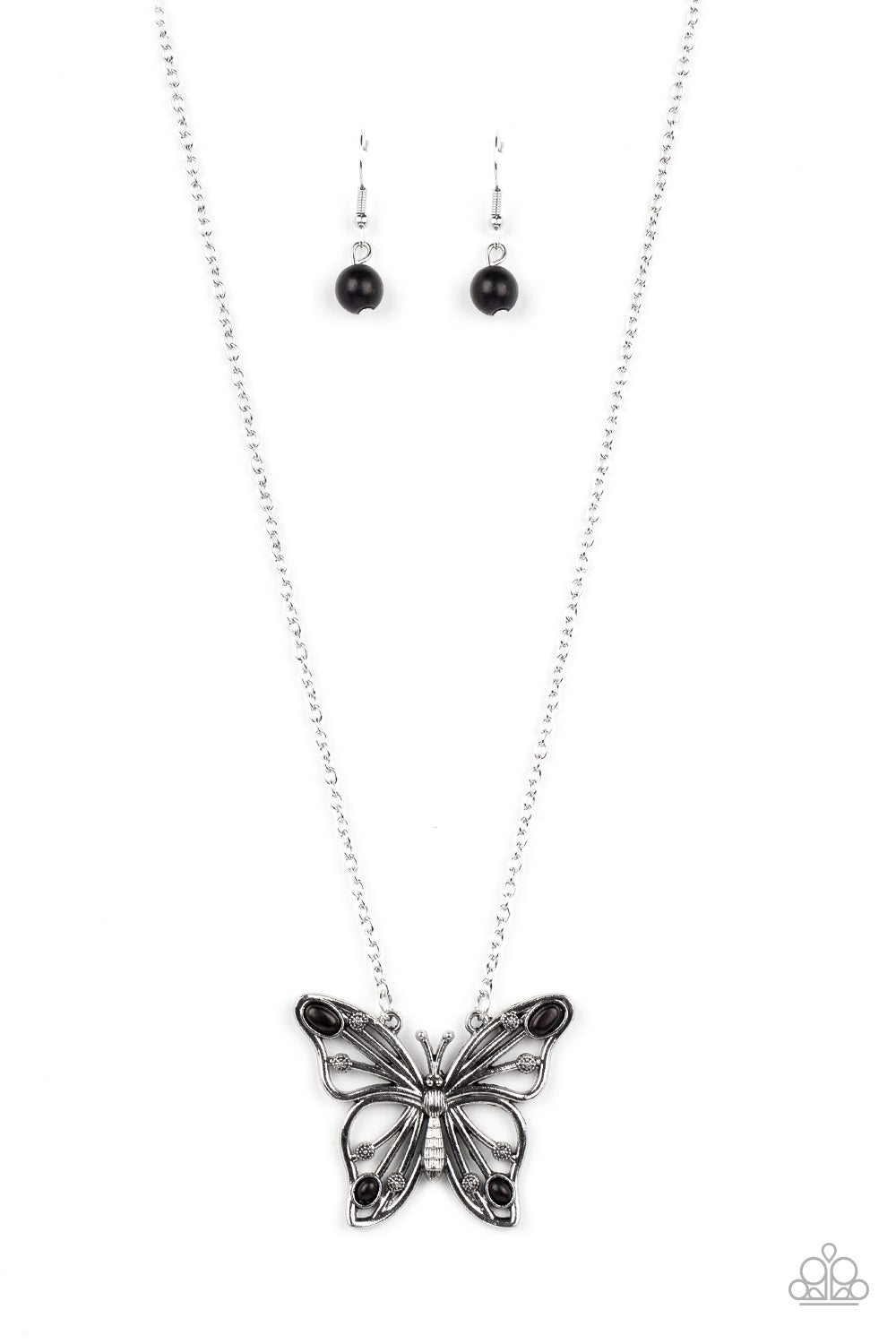 Badlands Butterfly Necklace (Pink, Black)