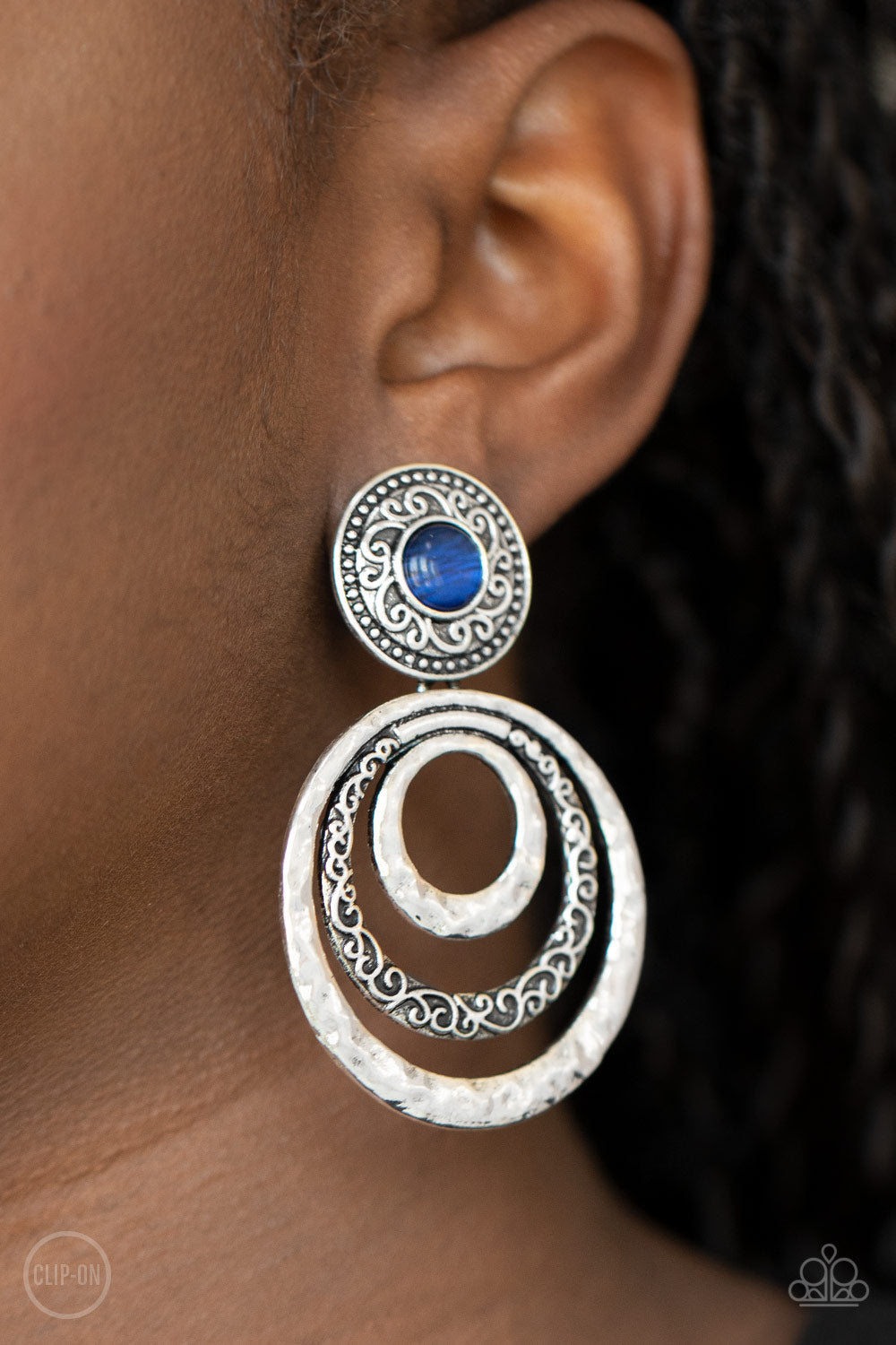 Bare Your Soul Blue Clip On Earring