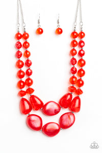 Beach Glam Red Necklace