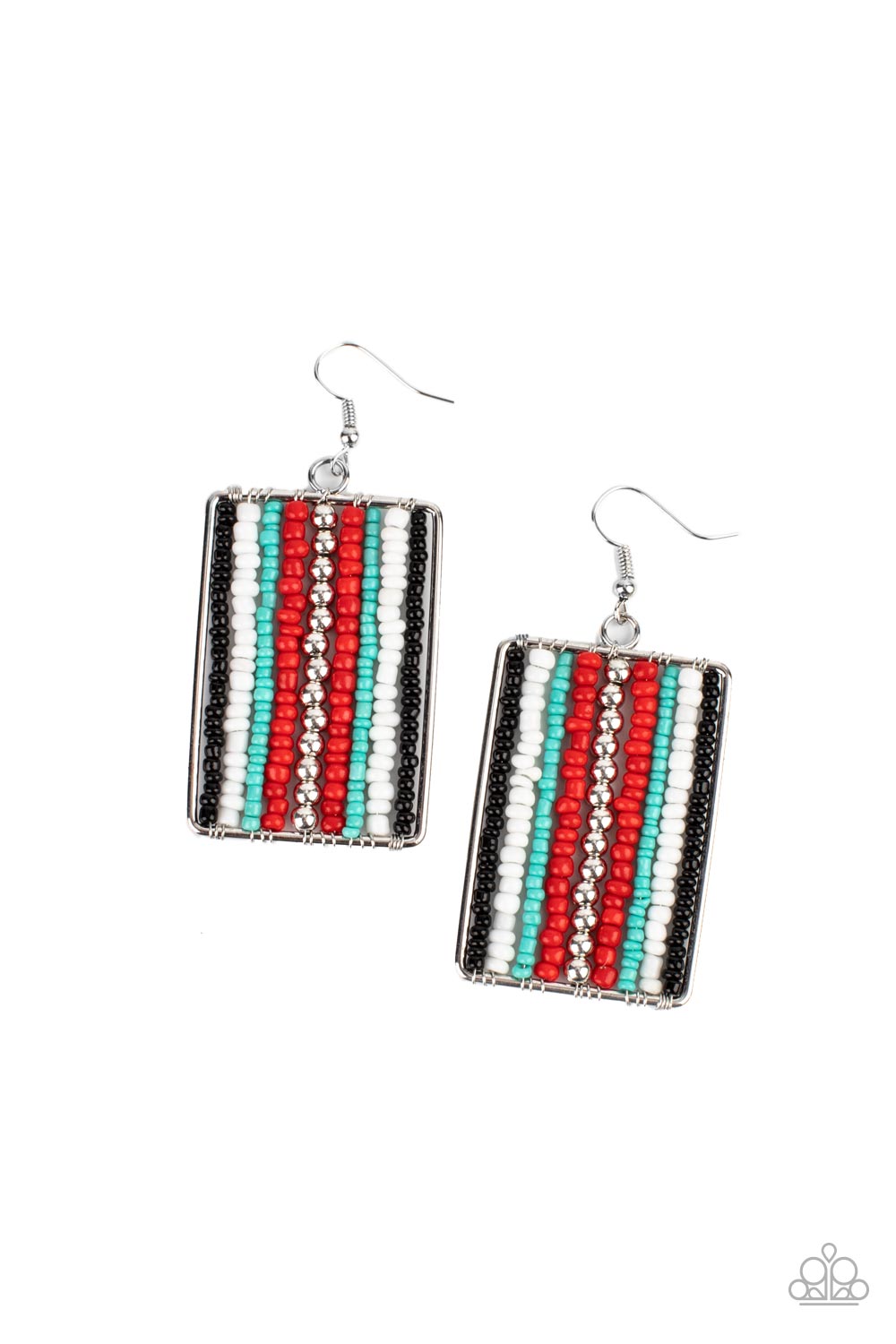 Beadwork Wonder Earring (Black, Multi, Red)