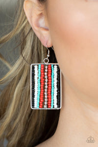 Beadwork Wonder Earring (Black, Multi, Red)