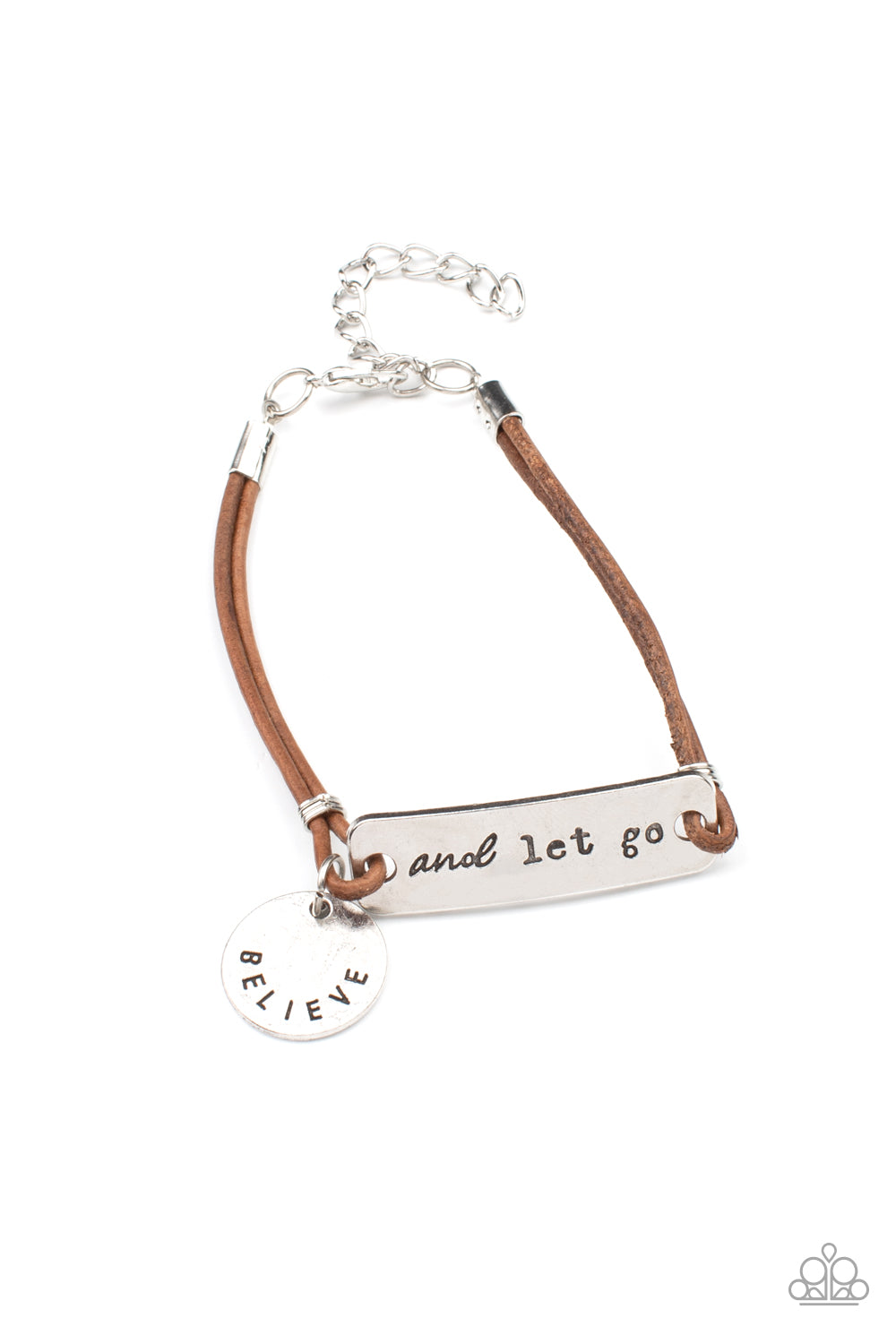 Believe and Let Go Bracelet (Brass, Brown)