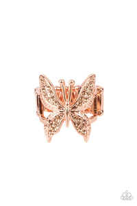 Blinged Out Butterfly Copper Ring