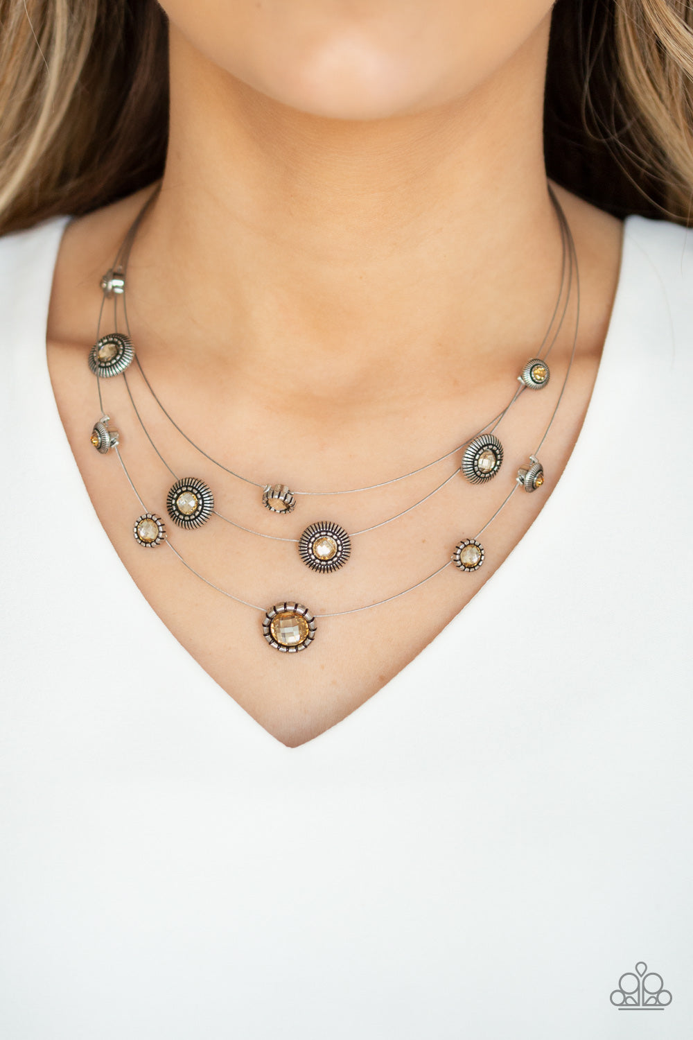 SHEER Thing! Necklace (Brown, Silver)