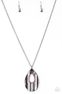 Stop TEARDROP And Roll Pink Necklace