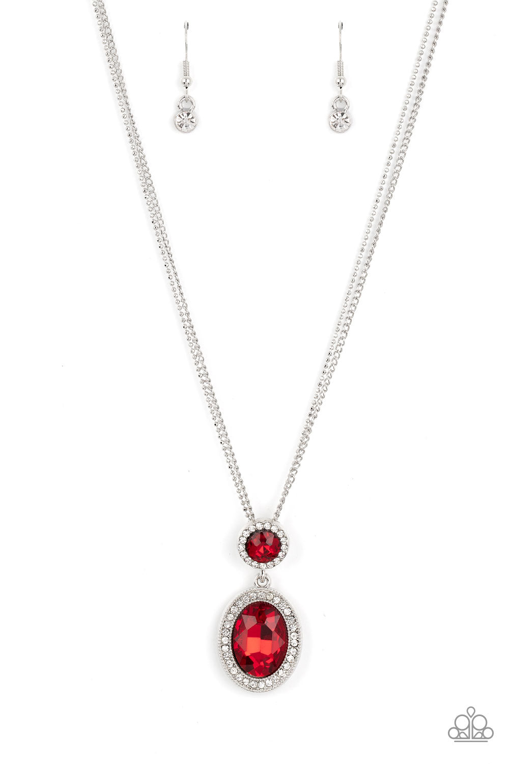Castle Diamonds Necklace (Brown, Silver, Red)