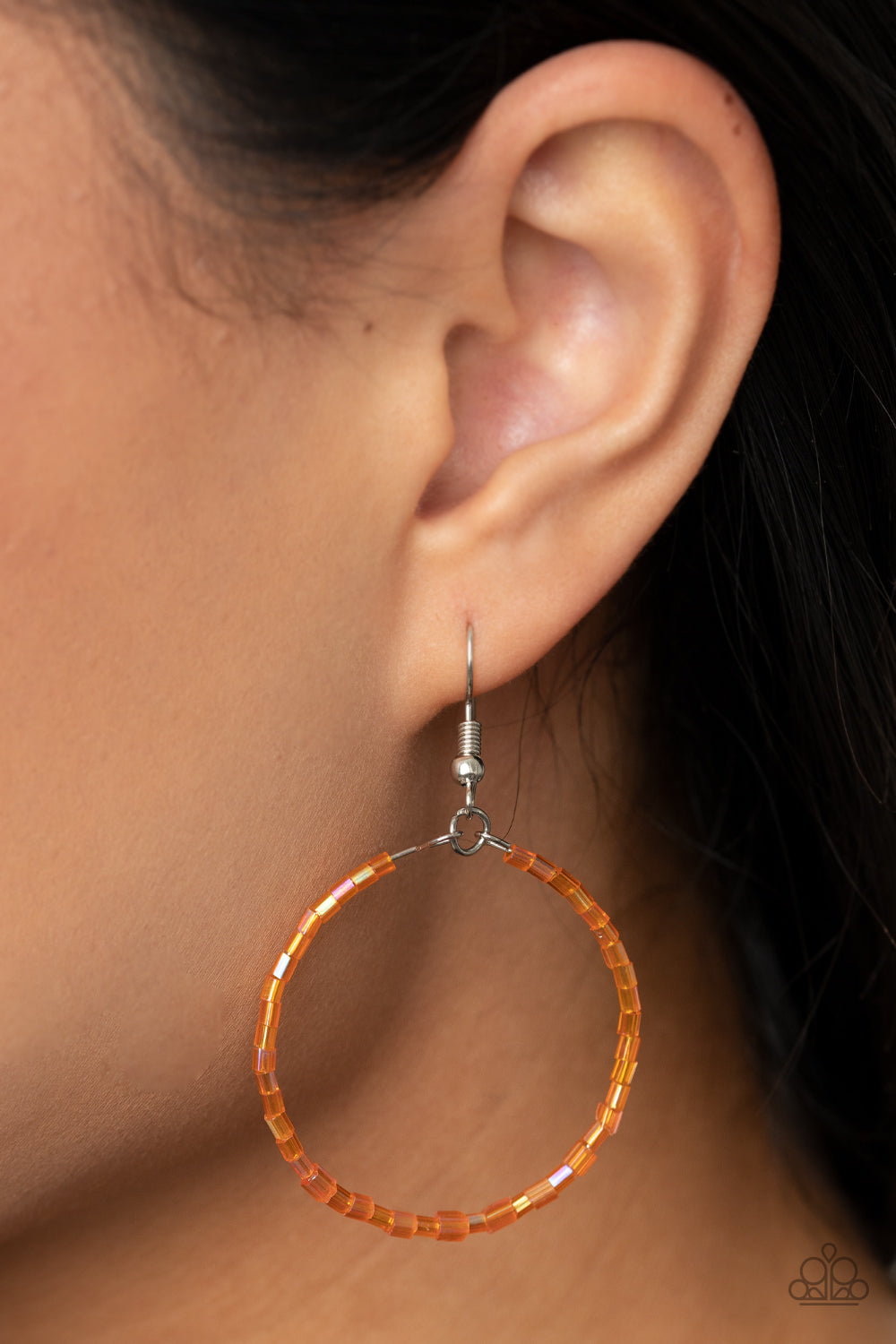 Colorfully Curvy Orange Earring