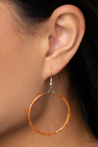 Colorfully Curvy Orange Earring